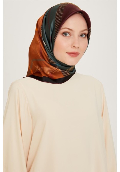 Armine Geometrik Desenli Sura Saf İpek Eşarp 9206d 33 Çok Renkli