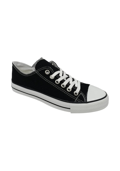 Zerhan Uniseks Siyah Bağcıklı Keten Ayakkabı 04089 Siyah