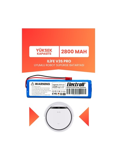 Ilife V3s Pro Uyumlu Batarya Yüksek Kapasite 2800mah Pil Robot Süpürge Bataryası Değişimi