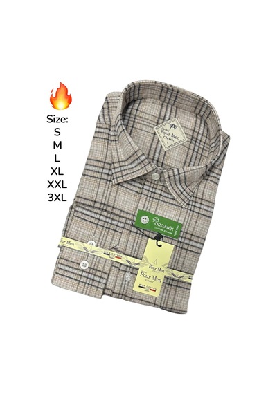 Eren Style Flanel Kışlık Pamuklu Kapaklı Cepli Düğmeli Yaka Gömlek Regular Kalıp Bej Eren Style Flanel Kışlık Pamuklu Kapaklı Cepli Düğmeli Yaka Gömlek Regular Kalıp Bej
