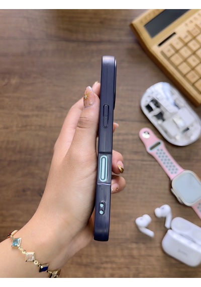 Apple iPhone 16 Uyumlu Premium Deri Dokulu Darbelere Karşı Dayanıklı Nazal Silikon Kılıf Lacivert
