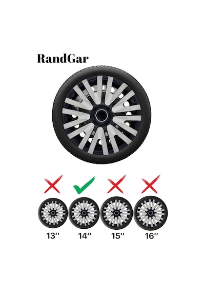 Citroen C5 14 İnç Jant Kapağı 4 Adet Siyah Gri C107 Rand