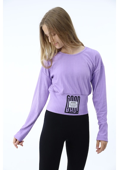 Toontoy Kız Çocuk Baskılı Sweatshirt Lila