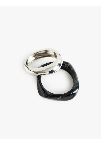Koton 2'li Oval Bileklik Seti Siyah 7wak70728aa