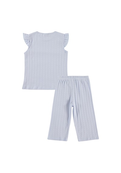 Civil Girls Kaprili 6-9 Yaş Pijama Takımı - Mavi Açık Mavi