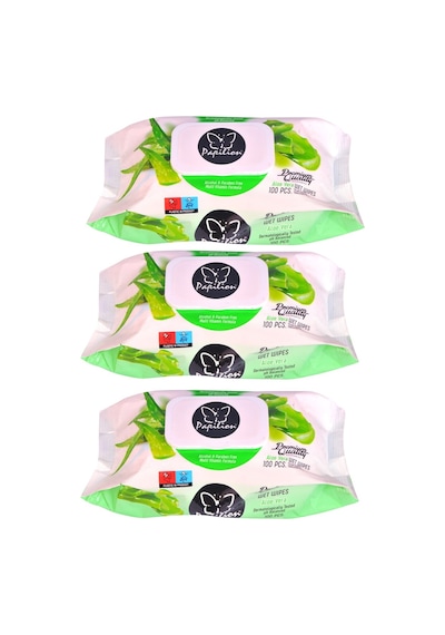 Papilion Islak Havlu 100 Lü Aloe Vera X 3 Adet