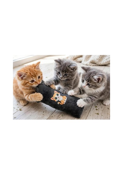 Kedi Köpek Hışırtılı Sesli Oyuncak Kadife Evcil Hayvan Oyun Oyuncağı Gri