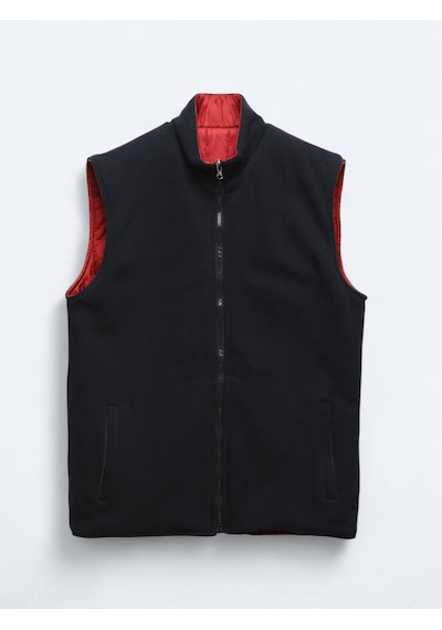 Kip Kırmızı Regular Fit Dik Yaka Casual Örme Çift Taraflı Spor Yelek Kırmızı