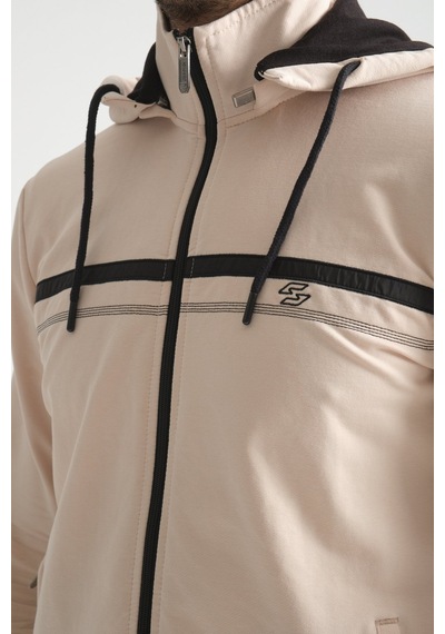 Shooter Sportswear Shooter Premium Dik Yaka Rahat Form Klasik Paça Erkek Eşofman Takımı Bej
