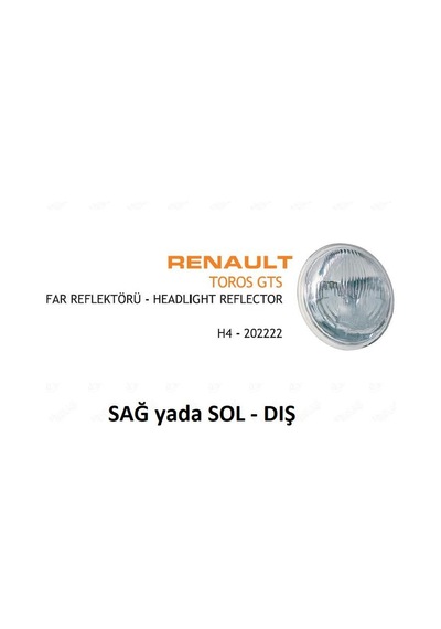Far Çerçevesiz Renault R12 Toros Gts H4 Dış Ayfar 202222