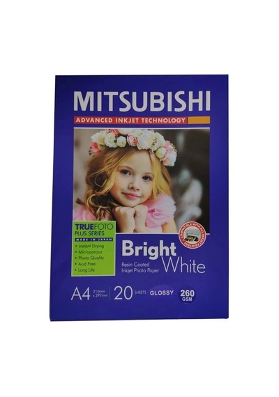 Mitsubishi Fotoğraf Kağıdı 260 Gr A4 Inkjet Kağıt Parlak Belge Düzeni Renkli Baskı Ofis Malzemesi
