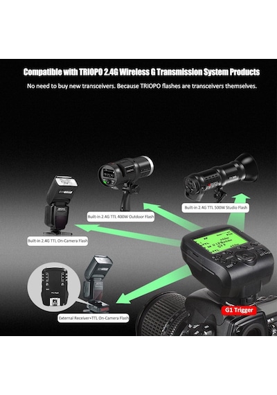 Pdx Plus,g1 Trigger Lcd Ekranlı Ttl Kablosuz Tetikleyici 16 Kanal Sony