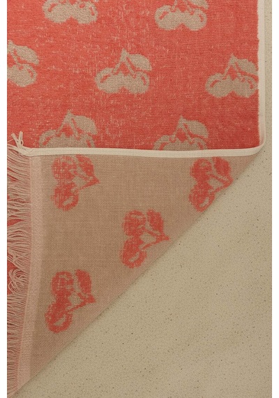 Mercan & Bej Cherry %100 Pamuklu Plaj Havlusu 70x140 Cm