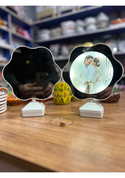 Sihirli Papatya Ayna Kişiye Özel Fotoğraflı Led Işıklı