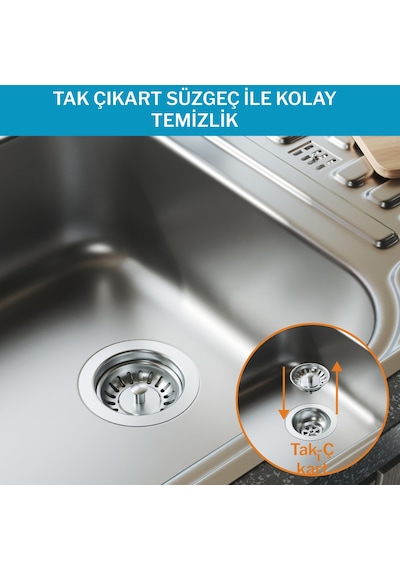 Aqua Bagno Comfort Yer Kazandıran Taşma Deliksiz Mutfak Eviye Sifonu Kolay Temizlenir, Ayarlanabilir Koku Önleyici Gid beyaz