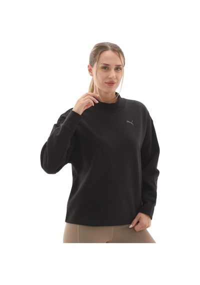 688152-01 Puma Her Relaxed Crew Fl Kadın Sweatshirt Siyah 688152-01 SiYAH