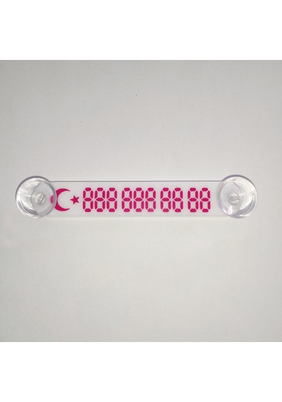 Yeni Dünya Oto Ydnmr - 013 Araç Park Telefon Numaratörü Beyaz - Kırmızı