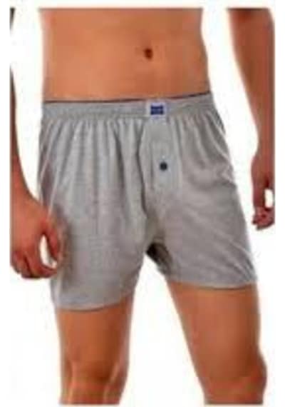 Erkek Gri Penye Düğmeli Boxer Paket1'li Gri