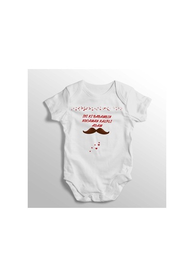 Babylimon Iyi Ki Babamsın Kocaman Kalpli Adam Yazılı Baskılı Bebek Zıbını Beyaz - 132207282 Beyaz