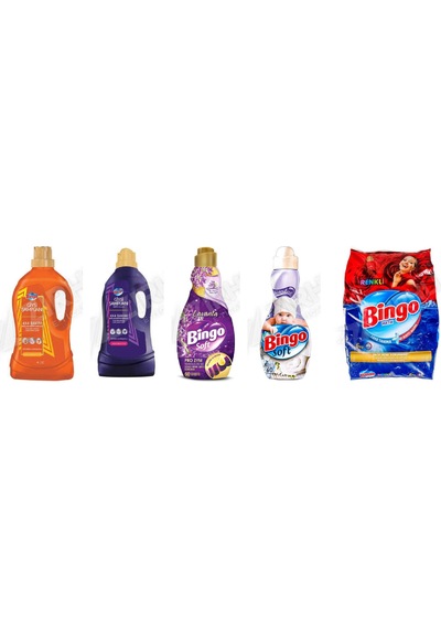 Bingo Giysi Şampuanı 3lt + Giysi Şampuanı 3 L + Soft Yumuşatıcı 1440 Ml + Soft + Renkli Ler 6 Kg 5'li Set Diğer