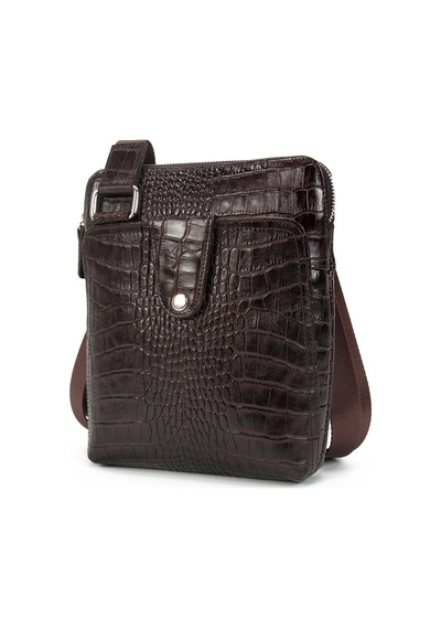 Kangaroo Kıngdom Hakiki Deri Kroko Siyah Unisex Postacı Çanta Kangaroo K. 4544-Cs Siyah