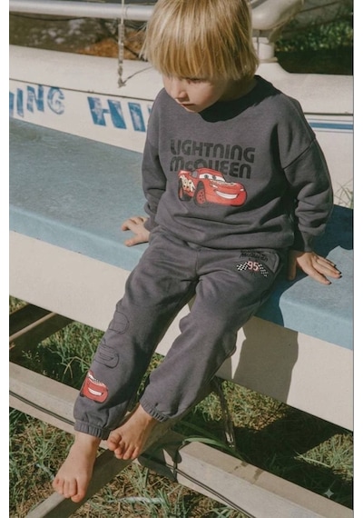 Poala Kids Mcqueen Baskılı Eşofman Takımı Gri