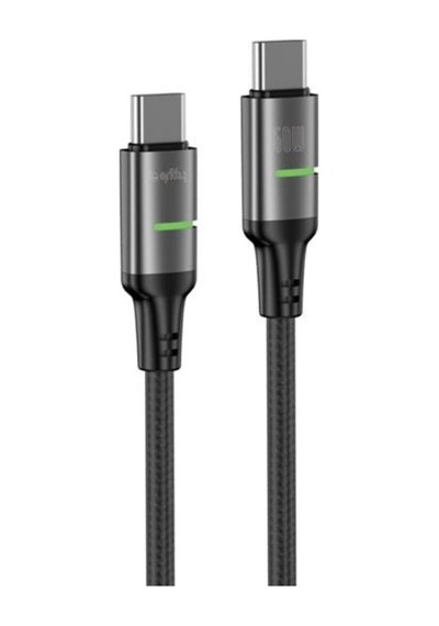 60w Type-c To Type-c Akıllı Işık Göstergeli Şarj Kablosu 1 M Siyah Gl-lt01