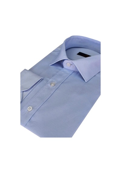 Erkek Uzun Kol Gömlek Silim Fit Armürlü Bgl-st01909 Buz - Mavi
