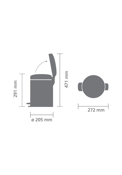 Brabantia Tret Çöp Kovası, İç Kovalı, Plastik, Çelik, Plastik, Beyaz, 5 Litre