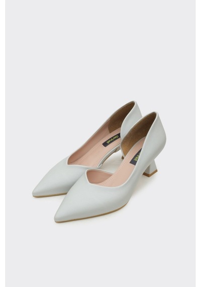 Derinet Kısa Topuk Saten Kadın Stiletto Gmş Saten Gmş Saten