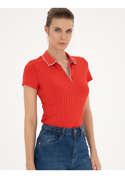 Pierre Cardin Kadın Nar Çiçeği Tişört 50288292-vr239 Nar Çiçeği
