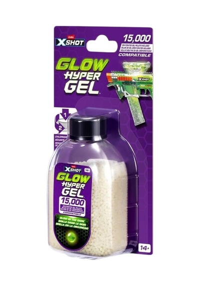 X Shot X-shot Hyper Gel Karanlıkta Parlayan Gellet Yedek Paket 15000 Adet Nerf, Oyuncak Tabanca Yeşil
