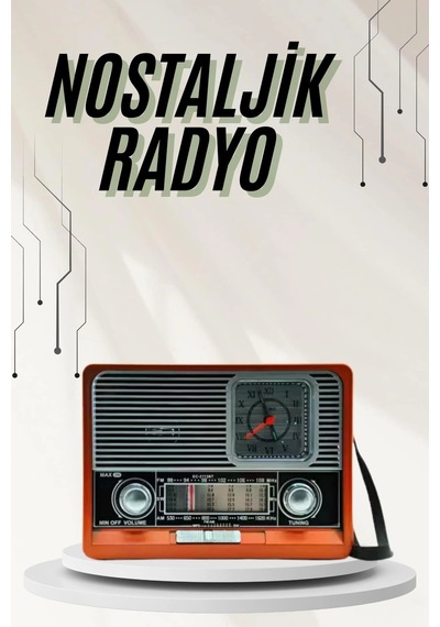 Zenvia Saatli Fenerli Bluetooth Nostaljik Radyo Aux Sd Usb Girişli Bluetooth Hoparlör Znv2026