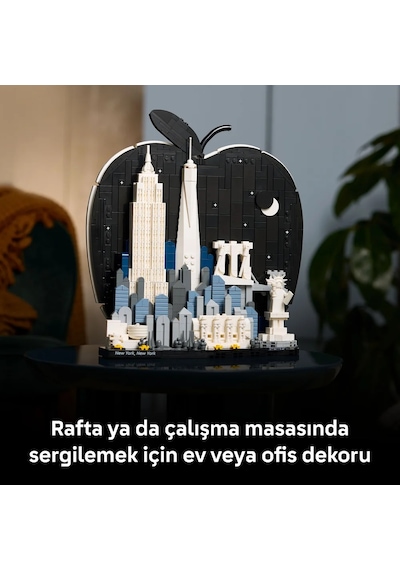 LEGO® Architecture New York City – Büyük Elma 21066 - Yetişkinler için Gizli Sürpriz İçeren Yaratıcı Model Yapım Seti (1465 Parça)