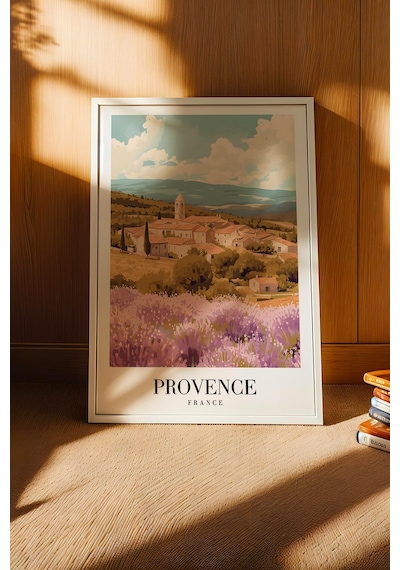 Provence France Vintage Seyahat Posteri Çerçeveli Tablo - Premium Lavanta Tarlası Elit Duvar Dekoru Beyaz Provence France Vintage Seyahat Posteri Çerçeveli Tablo - Premium Lavanta Tarlası Elit Duvar Dekoru Beyaz