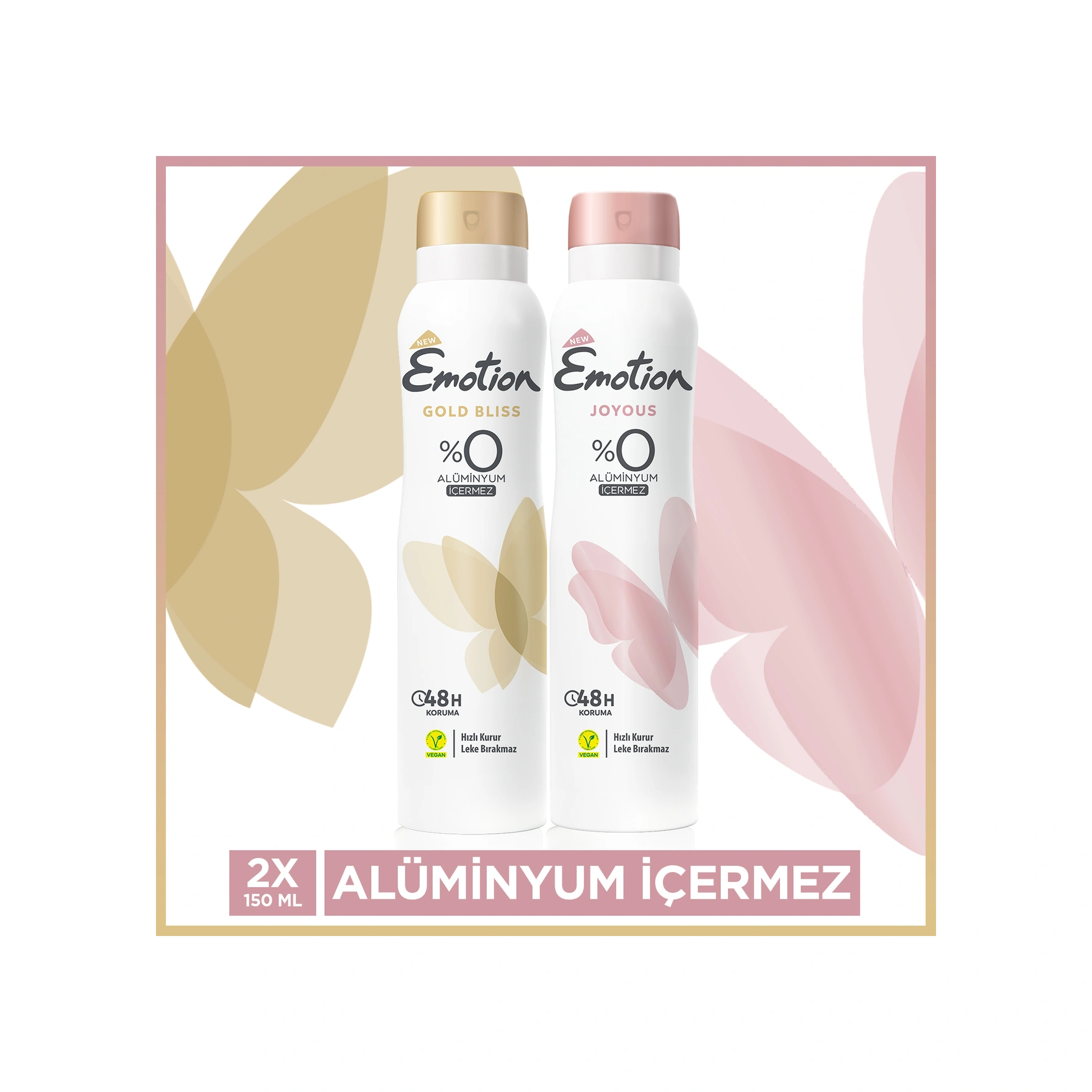 Emotion Gold Bliss + Joyous Kadın Sprey Deodorant 2 x 150 ML