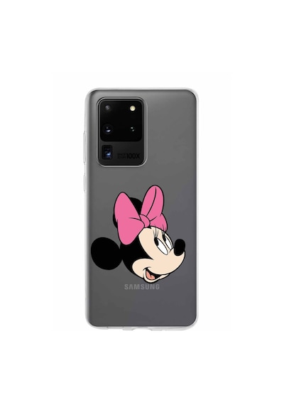 Samsung Galaxy Uyumlu S20 Ultra Kapak Minnie Mouse Tasarımlı Şeffaf Silikon Kılıf