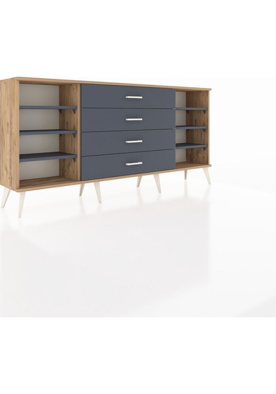 Arges Konsol 6 Raflı 4 Çekmeceli 176x30x83 Çam-antrasit/antrasit Antrasit/antrasit Arges Konsol 6 Raflı 4 Çekmeceli 176x30x83 Çam-antrasit/antrasit Antrasit/antrasit