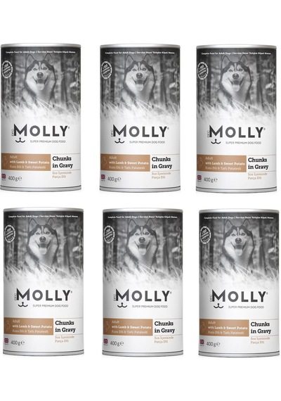 Molly Kuzu Etli Ve Patatesli Soslu Köpek Konservesi 400 G X 6 Adet