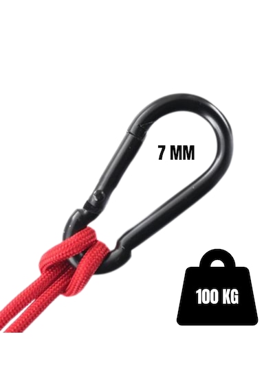 7 mm Siyah Karabina, Kamp, Hamak ve Outdoor Yaylı Kanca Dağcılık Kamp Malzemeleri Salıncak Anahtar Askı