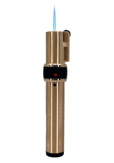 Zenit Tek Torch Jet Alev Metal Çakmak - Altın Rengi Sarı