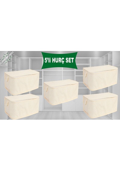 Yastık Hurcu 5li Set Tela Dayanıklı Malzeme Çok Amaçlı Döşek Yastık Hurcu 70x45x35 Tela Bej Diğer