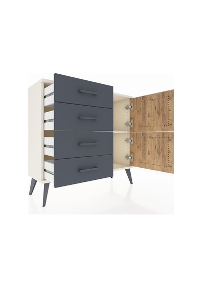Arges Şifonyer Tek Raflı 4 Çekmeceli 2 Kapaklı 88x30x80 Aytaşı-çam/antrasit Çam/antrasit Arges Şifonyer Tek Raflı 4 Çekmeceli 2 Kapaklı 88x30x80 Aytaşı-çam/antrasit Çam/antrasit