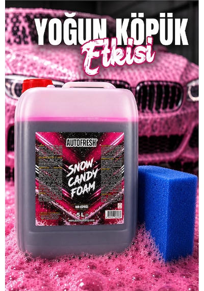 Snow Candy Foam 5 L Pembe Köpük Oto Yıkama Şampuanı Yoğun Köpüklü Konsantre Ön Yıkama Köpüğü
