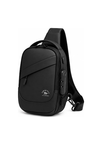 Newish Polo Erkek Siyah Usb Çıkışlı Çapraz Askılı Omuz Ve Bel Çantası - New422