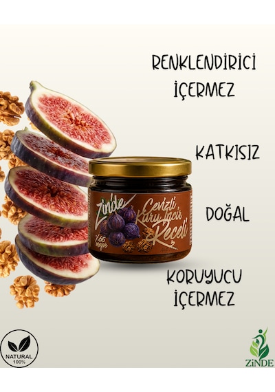 Cevizli Kuru İncir Reçeli Doğal Geleneksel Üretim Net:350gram %65 Meyve Oranı