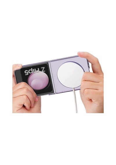 Teknomoda Samsung Galaxy Z Flip 5 Kılıf Magsafe Wireless Kablosuz Şarj Uyumlu Manyetik Şeffaf Kapak