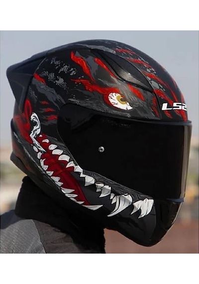 Ls2 Rapıd 2 Race Kaıju Fullface Motosiklet Kaskı Siyah Camlı Siyah