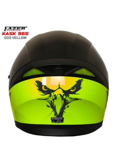 Ego Yellow Kask 965 Çene Açılır Kask Ego Sarı Desenli Kask