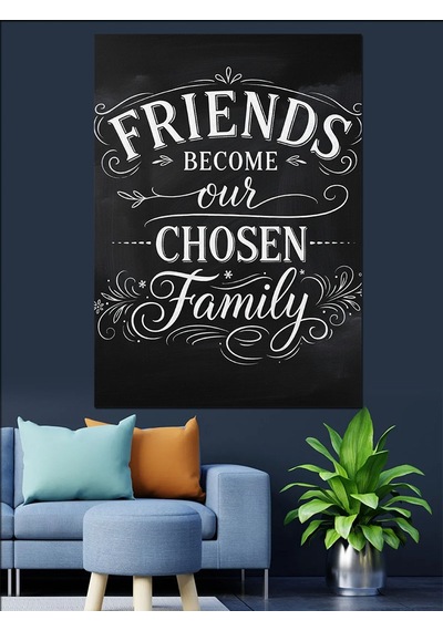 Ahşap Tablo Arkadaşlar Aile Siyah Beyaz Poster